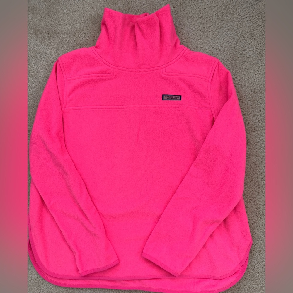 Vineyard Vines Bright Pink Fleece Pullover